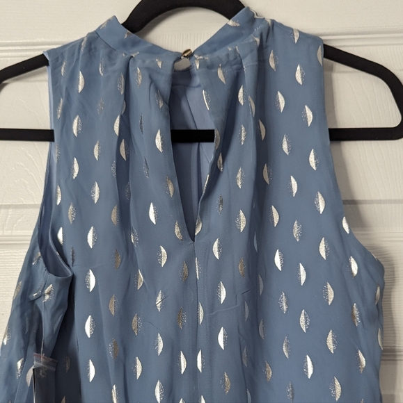 DONNA RICCO — Foil Polka Dot Sleeveless Tiered Maxi Dress - Picture 5 of 7